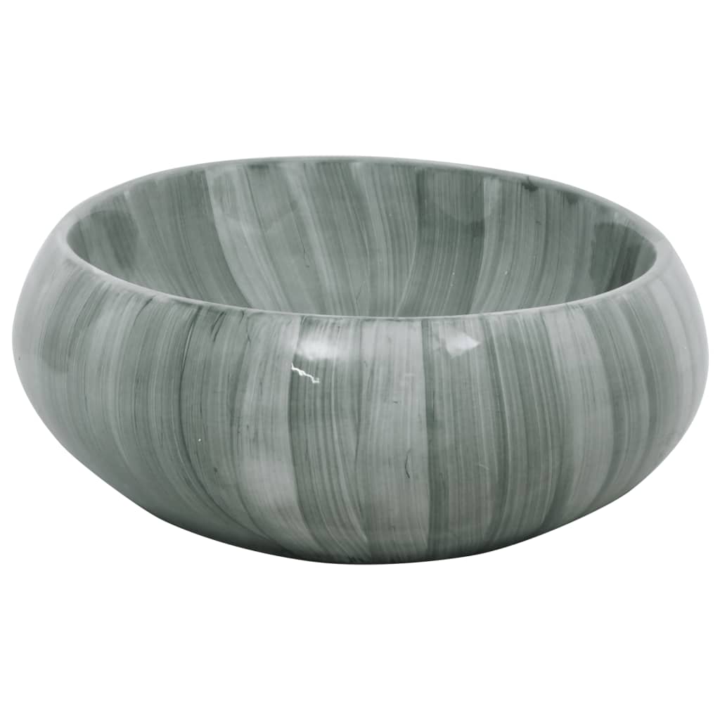 Opzetwasbak ovaal 59x40x15 cm keramiek groen 59 x 40 x 15 cm Groen