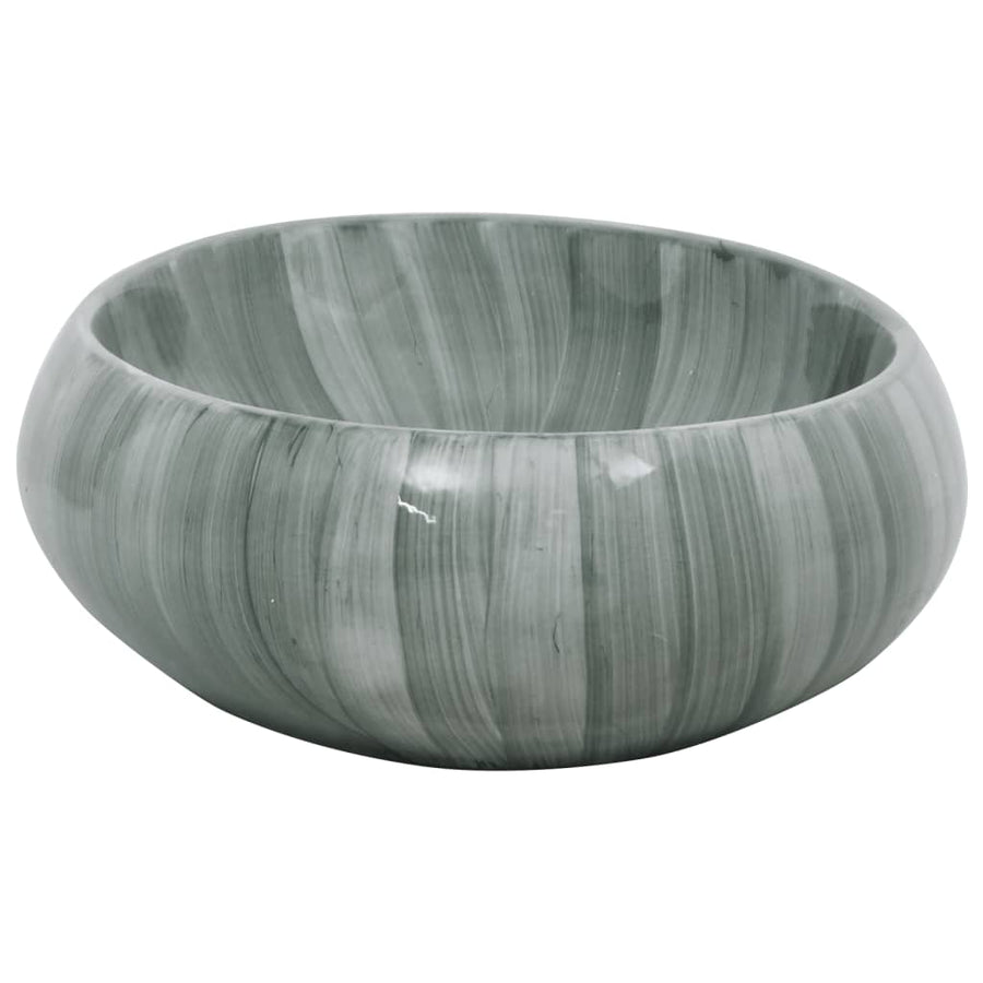 Opzetwasbak ovaal 59x40x15 cm keramiek groen 59 x 40 x 15 cm Groen