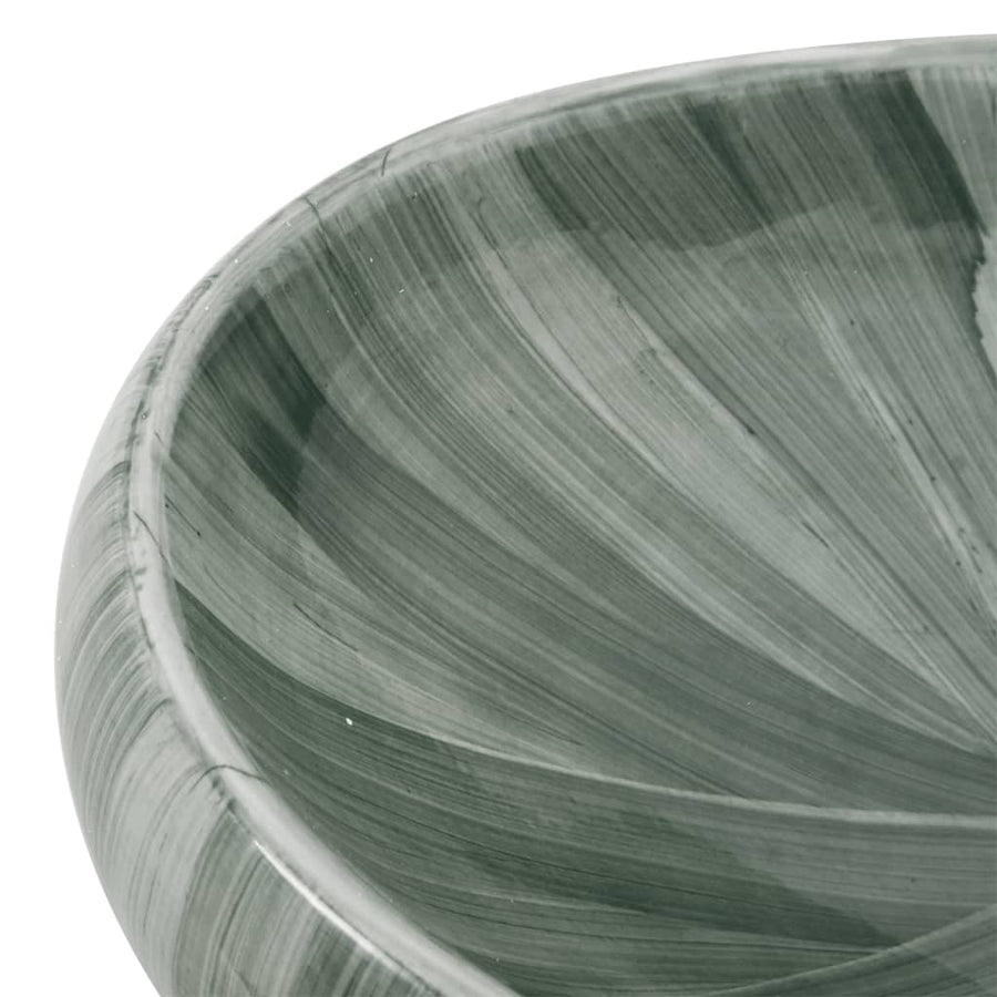 Opzetwasbak ovaal 59x40x15 cm keramiek groen 59 x 40 x 15 cm Groen