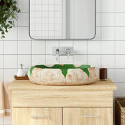 Opzetwasbak ovaal 59x40x15 cm keramiek groen bruin