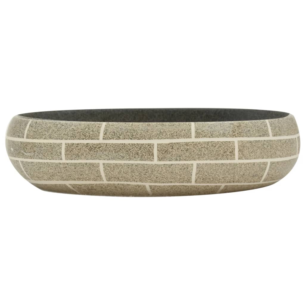 Opzetwasbak ovaal 59x40x15 cm keramiek meerkleurig 59 x 40 x 15 cm Donkergrijs
