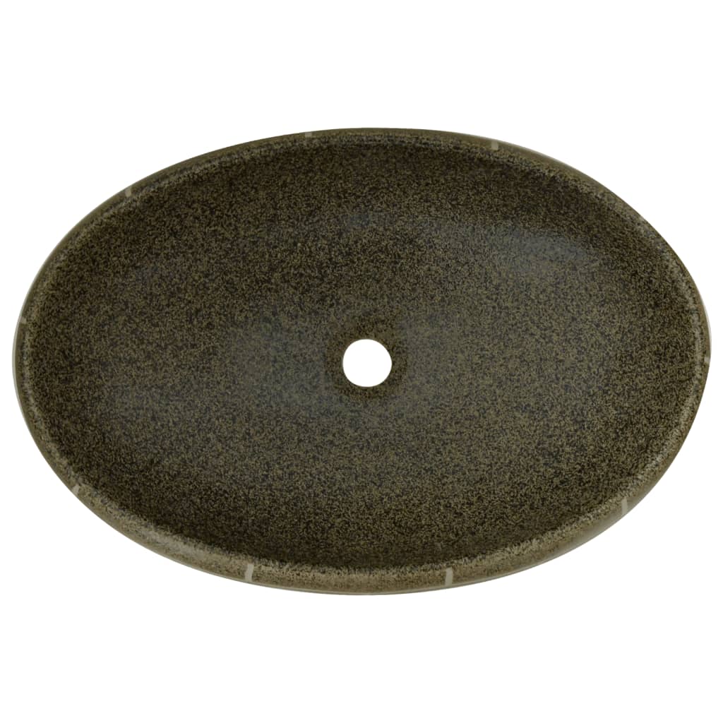 Opzetwasbak ovaal 59x40x15 cm keramiek meerkleurig 59 x 40 x 15 cm Donkergrijs