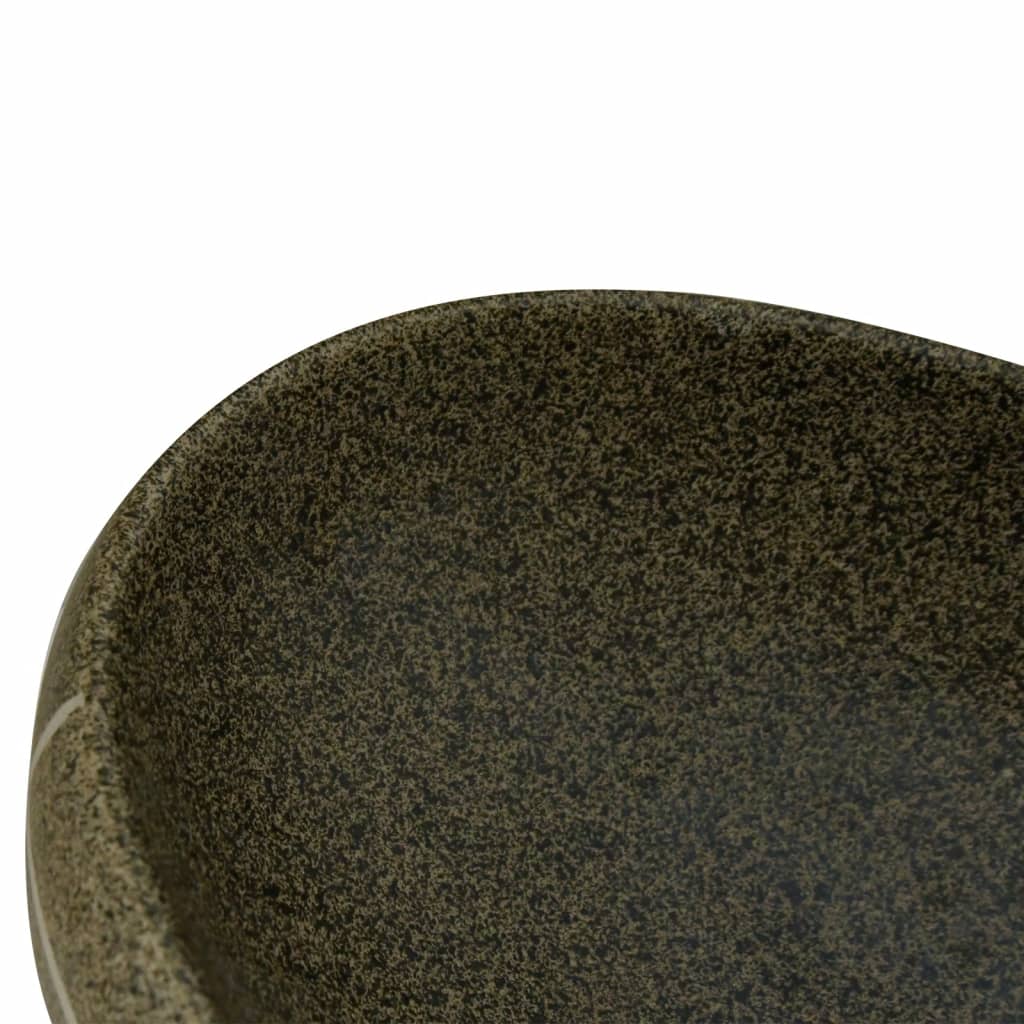 Opzetwasbak ovaal 59x40x15 cm keramiek meerkleurig 59 x 40 x 15 cm Donkergrijs