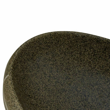 Opzetwasbak ovaal 59x40x15 cm keramiek meerkleurig 59 x 40 x 15 cm Donkergrijs