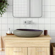 Opzetwasbak ovaal 59x40x14 cm keramiek paars grijs