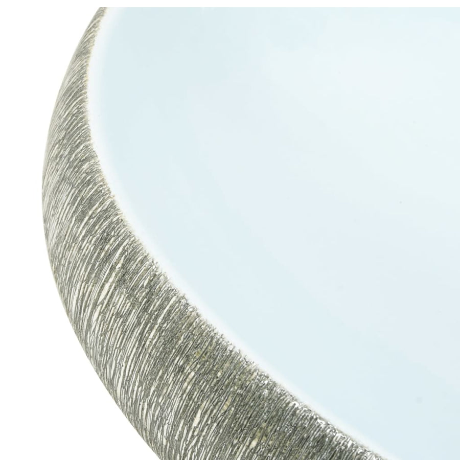Opzetwasbak Ovaal 59X40X15 Cm Keramiek Grijs En Blauw