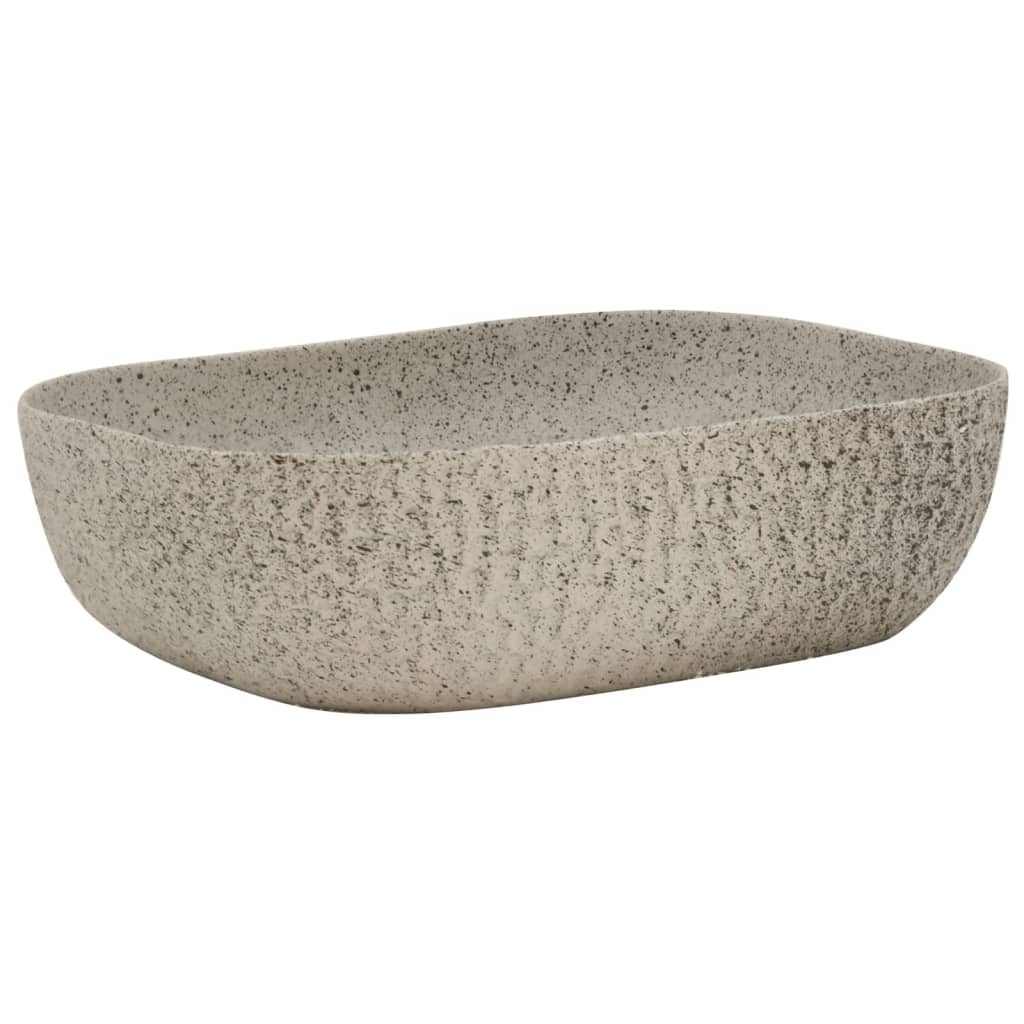 Opzetwasbak rechthoekig 48x37,5x13,5 cm keramiek grijs 48 x 37.5 x 13.5 cm Grijs