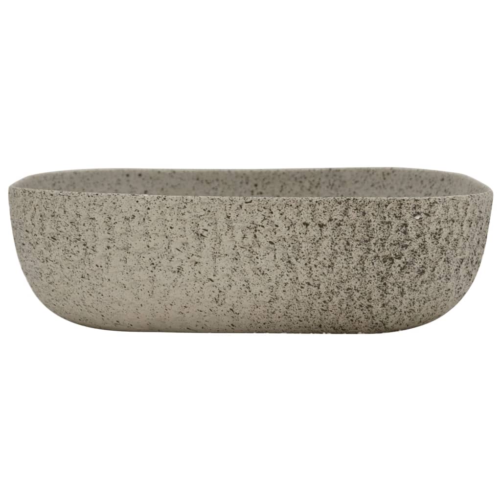 Opzetwasbak rechthoekig 48x37,5x13,5 cm keramiek grijs 48 x 37.5 x 13.5 cm Grijs