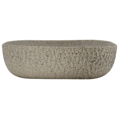 Opzetwasbak rechthoekig 48x37,5x13,5 cm keramiek grijs 48 x 37.5 x 13.5 cm Grijs