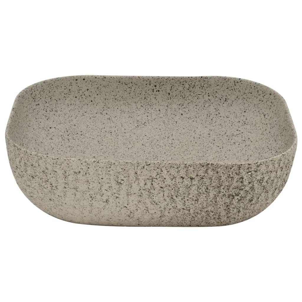 Opzetwasbak rechthoekig 48x37,5x13,5 cm keramiek grijs 48 x 37.5 x 13.5 cm Grijs