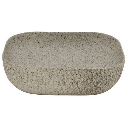 Opzetwasbak rechthoekig 48x37,5x13,5 cm keramiek grijs 48 x 37.5 x 13.5 cm Grijs