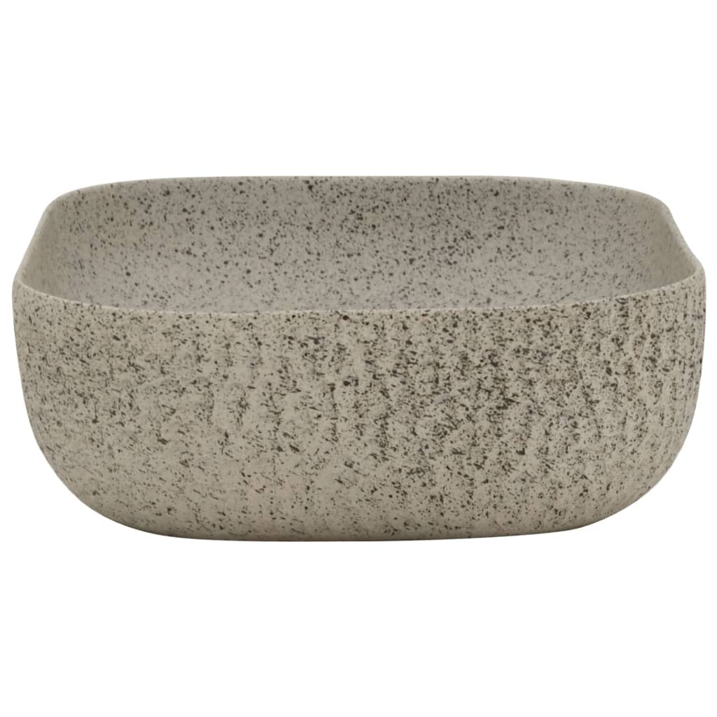 Opzetwasbak rechthoekig 48x37,5x13,5 cm keramiek grijs 48 x 37.5 x 13.5 cm Grijs