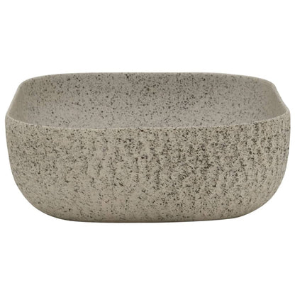 Opzetwasbak rechthoekig 48x37,5x13,5 cm keramiek grijs 48 x 37.5 x 13.5 cm Grijs