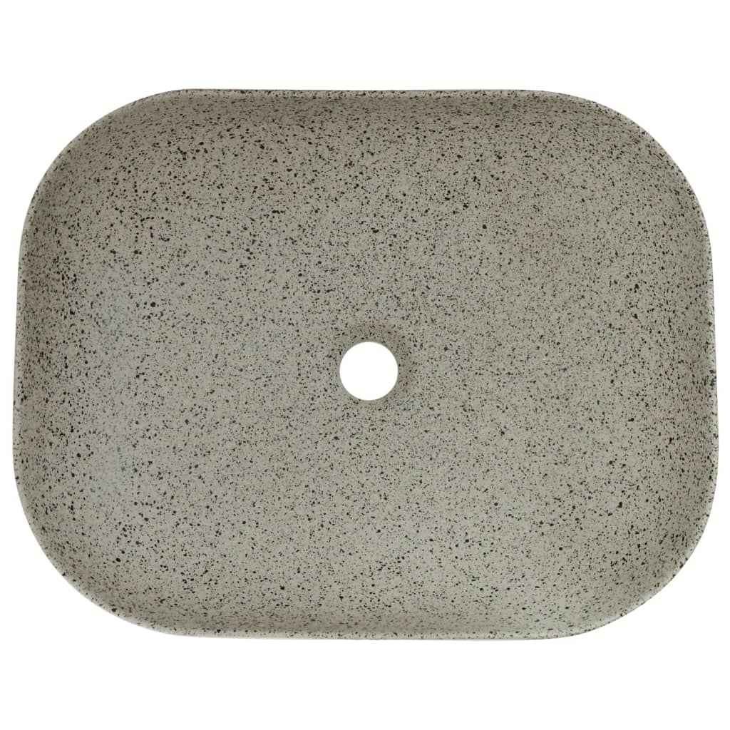 Opzetwasbak rechthoekig 48x37,5x13,5 cm keramiek grijs 48 x 37.5 x 13.5 cm Grijs