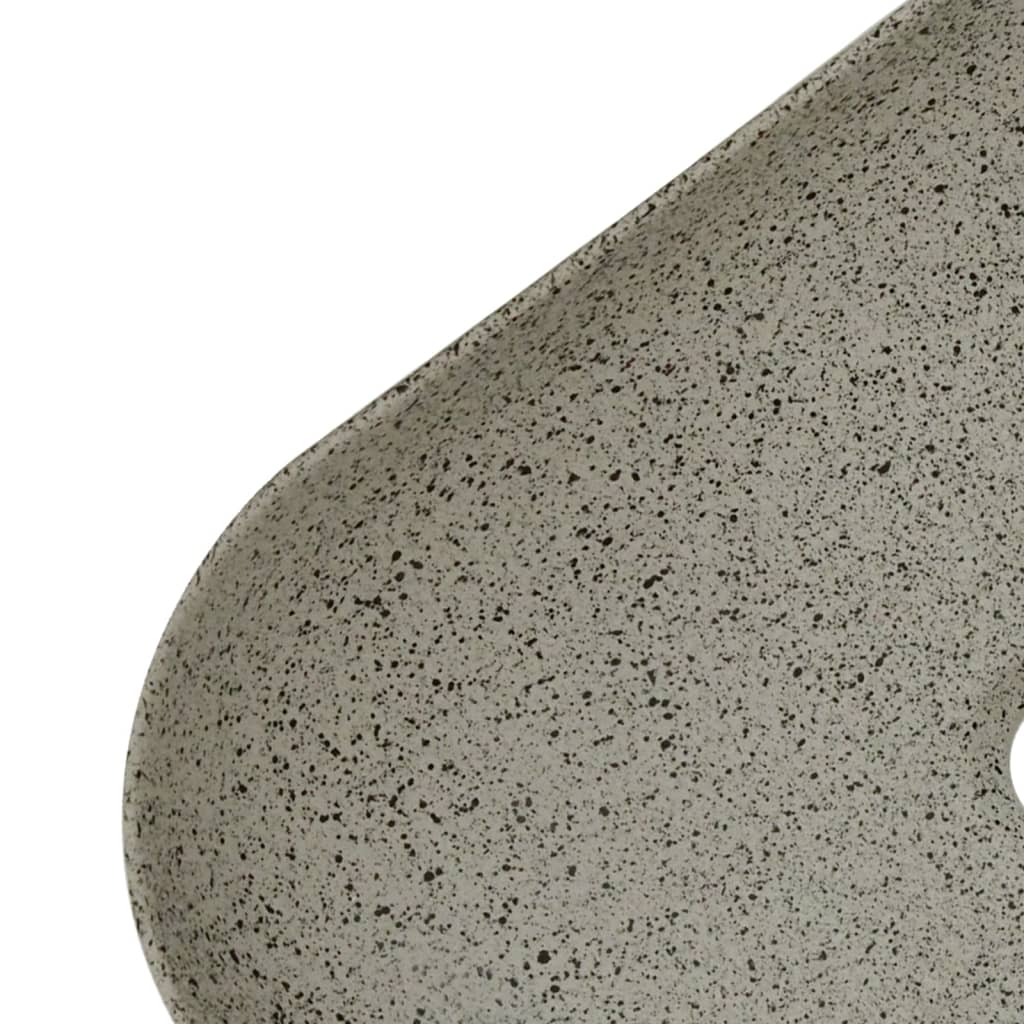 Opzetwasbak rechthoekig 48x37,5x13,5 cm keramiek grijs 48 x 37.5 x 13.5 cm Grijs