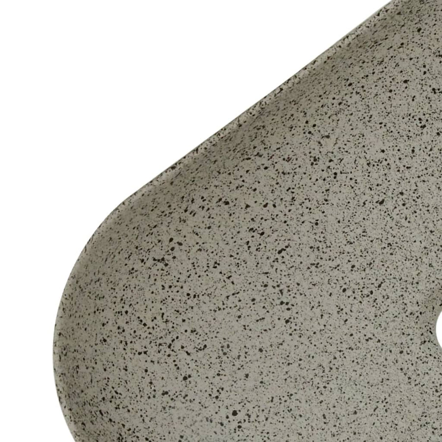 Opzetwasbak rechthoekig 48x37,5x13,5 cm keramiek grijs