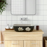 Opzetwasbak 48x37,5x13,5 cm keramiek grijs zwart