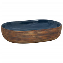 Opzetwasbak Ovaal 59X40X14 Cm Keramiek Bruin En Blauw
