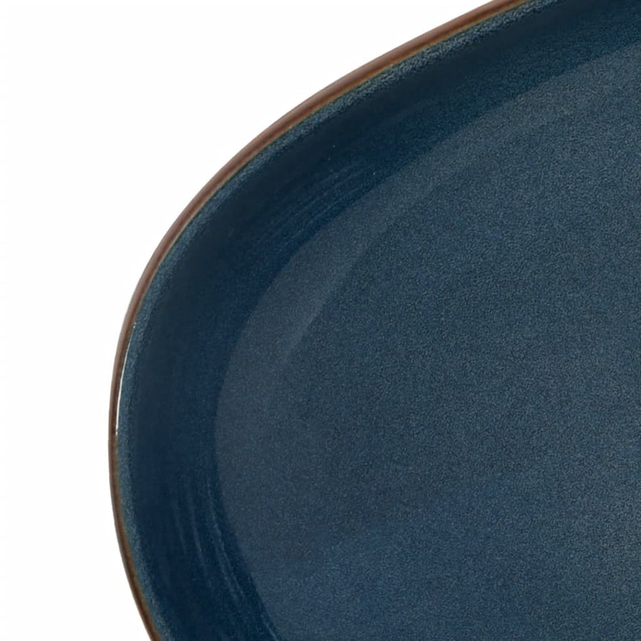 Opzetwasbak Ovaal 59X40X14 Cm Keramiek Bruin En Blauw