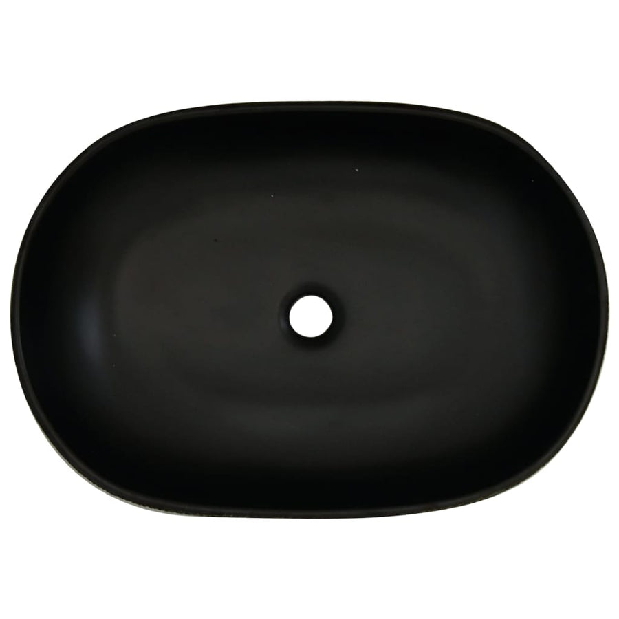 Opzetwasbak Ovaal 59X40X14 Cm Keramiek Zwart