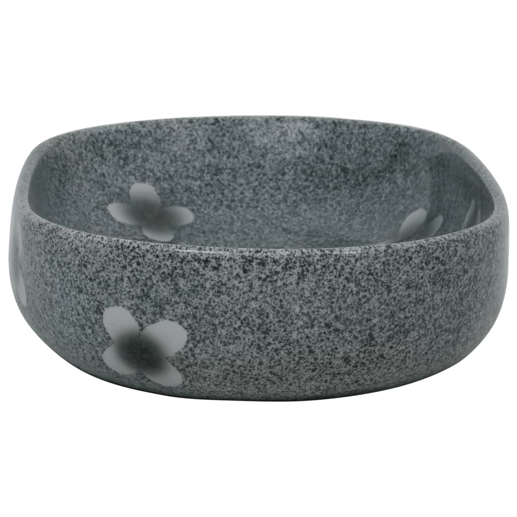 Opzetwasbak ovaal 59x40x14 cm keramiek blauw 59 x 40 x 14 cm Blauw
