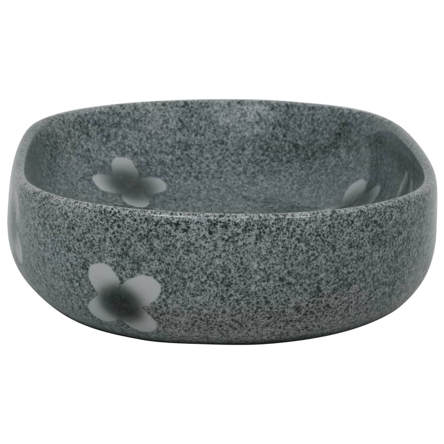Opzetwasbak ovaal 59x40x14 cm keramiek blauw 59 x 40 x 14 cm Blauw