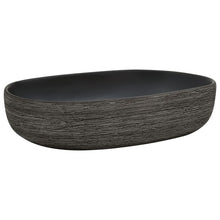 Opzetwasbak Ovaal 59X40X14 Cm Keramiek Grijs En Zwart