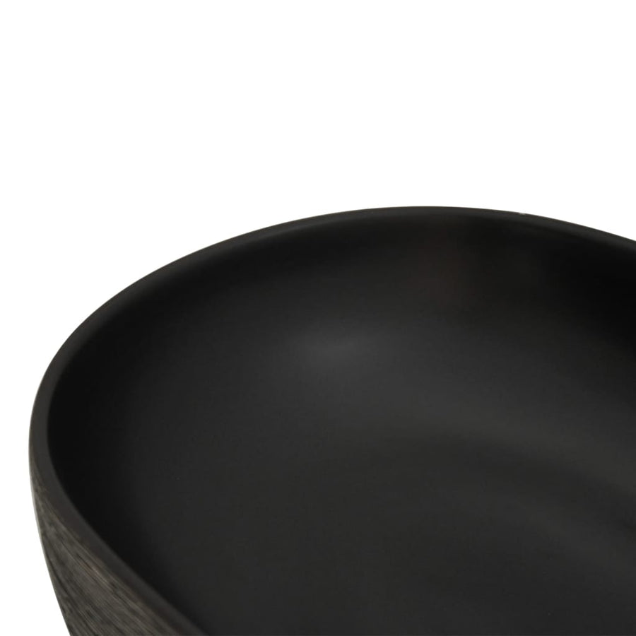 Opzetwasbak Ovaal 59X40X14 Cm Keramiek Grijs En Zwart