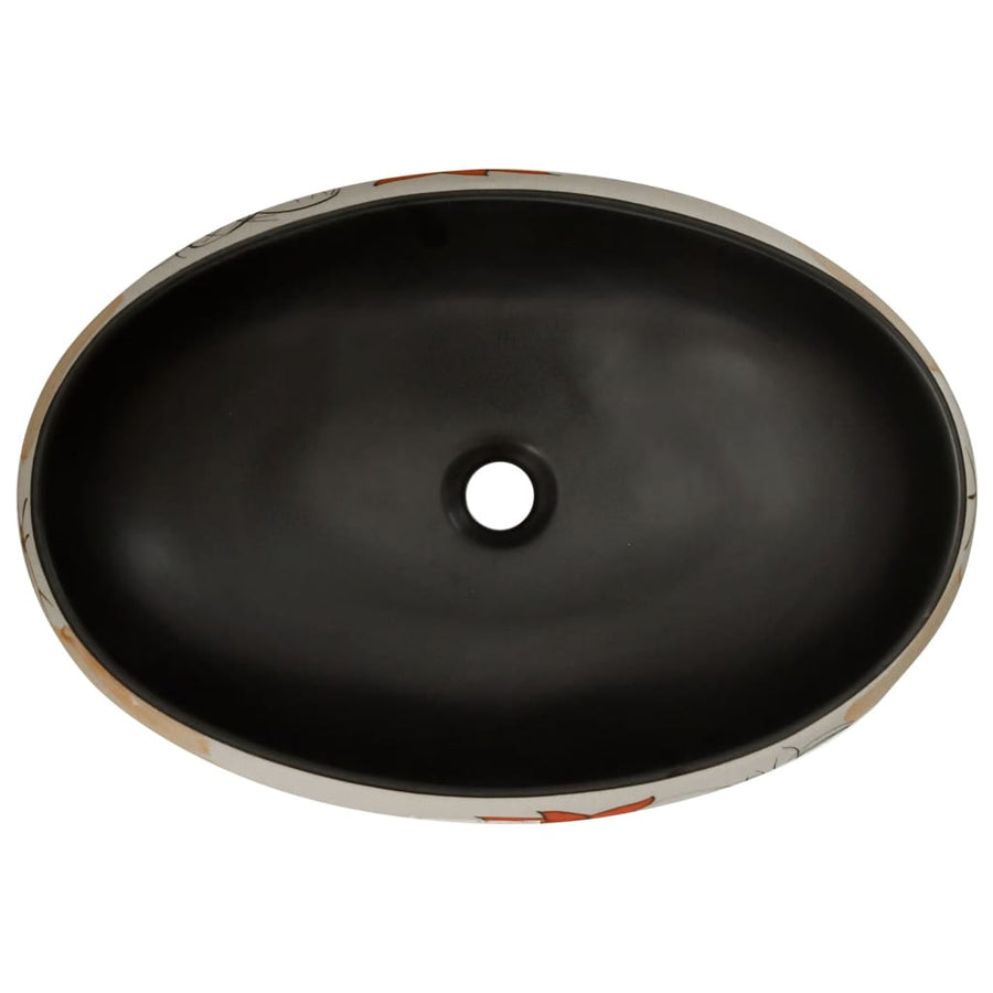 Opzetwasbak ovaal 59x40x15 cm keramiek meerkleurig