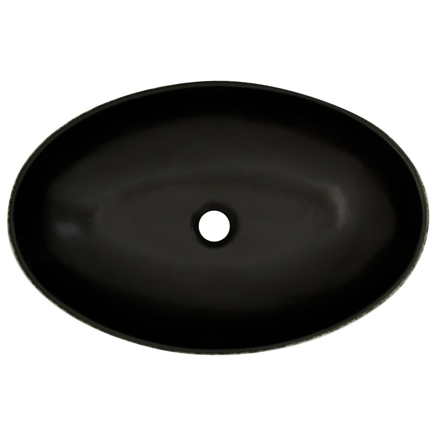 Opzetwasbak Ovaal 56,5X36,5X13,5 Cm Keramiek Zwart En Blauw