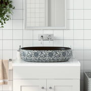 Opzetwasbak ovaal 59x40x14 cm keramiek zwart blauw