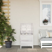 Garden storage box 50x49x56.5 cm solid spruce wood white
