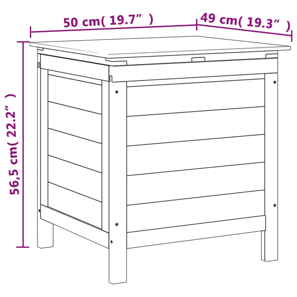 Tuinbox 50X49X56,5 Cm Massief Vurenhout Antracietkleurig
