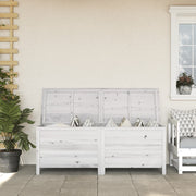 Garden storage box 150x50x56.5 cm solid spruce wood white
