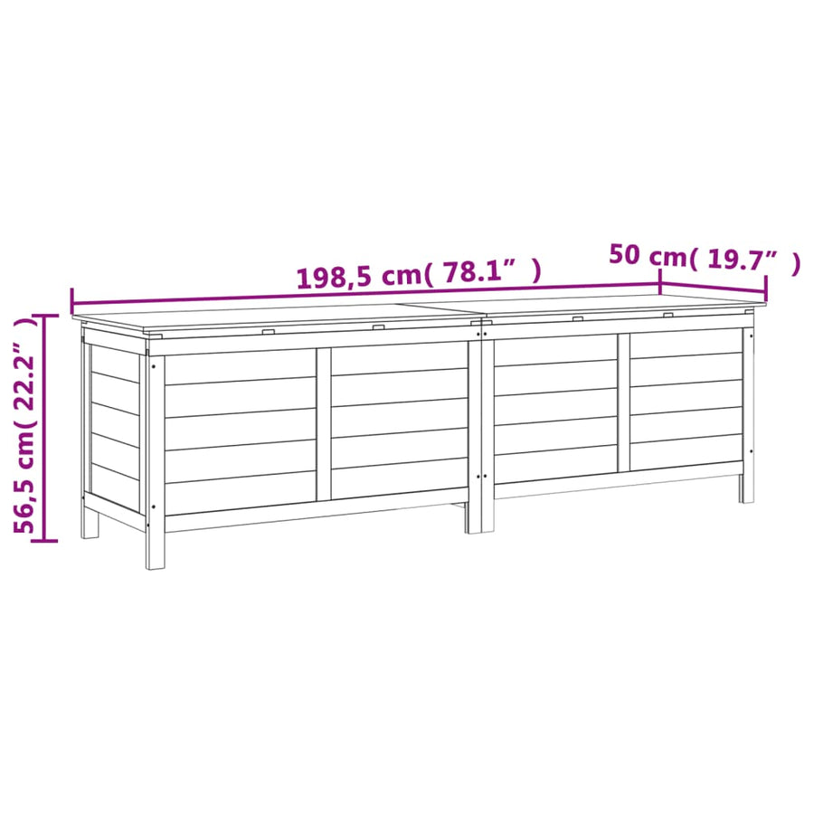 Tuinbox 198,5X50X56,5 Cm Massief Vurenhout Antracietkleurig