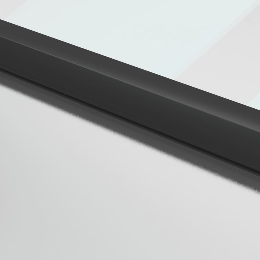 Binnendeur Smal 76X201,5 Cm Gehard Glas En Aluminium Zwart