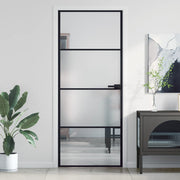 Binnendeur 83x201,5 cm glas aluminium zwart