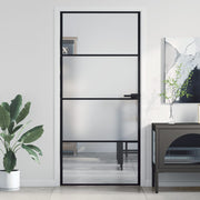 Binnendeur 93x201,5 cm glas aluminium zwart