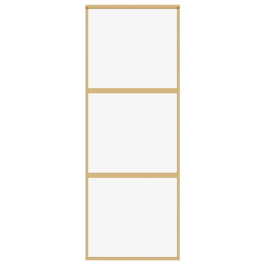Schuifdeur 76X205 Cm Helder Esg-Glas En Aluminium Goudkleurig