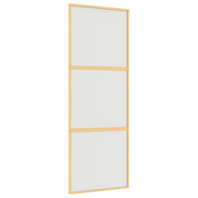 Schuifdeur 76x205 cm mat ESG-glas en aluminium goudkleurig