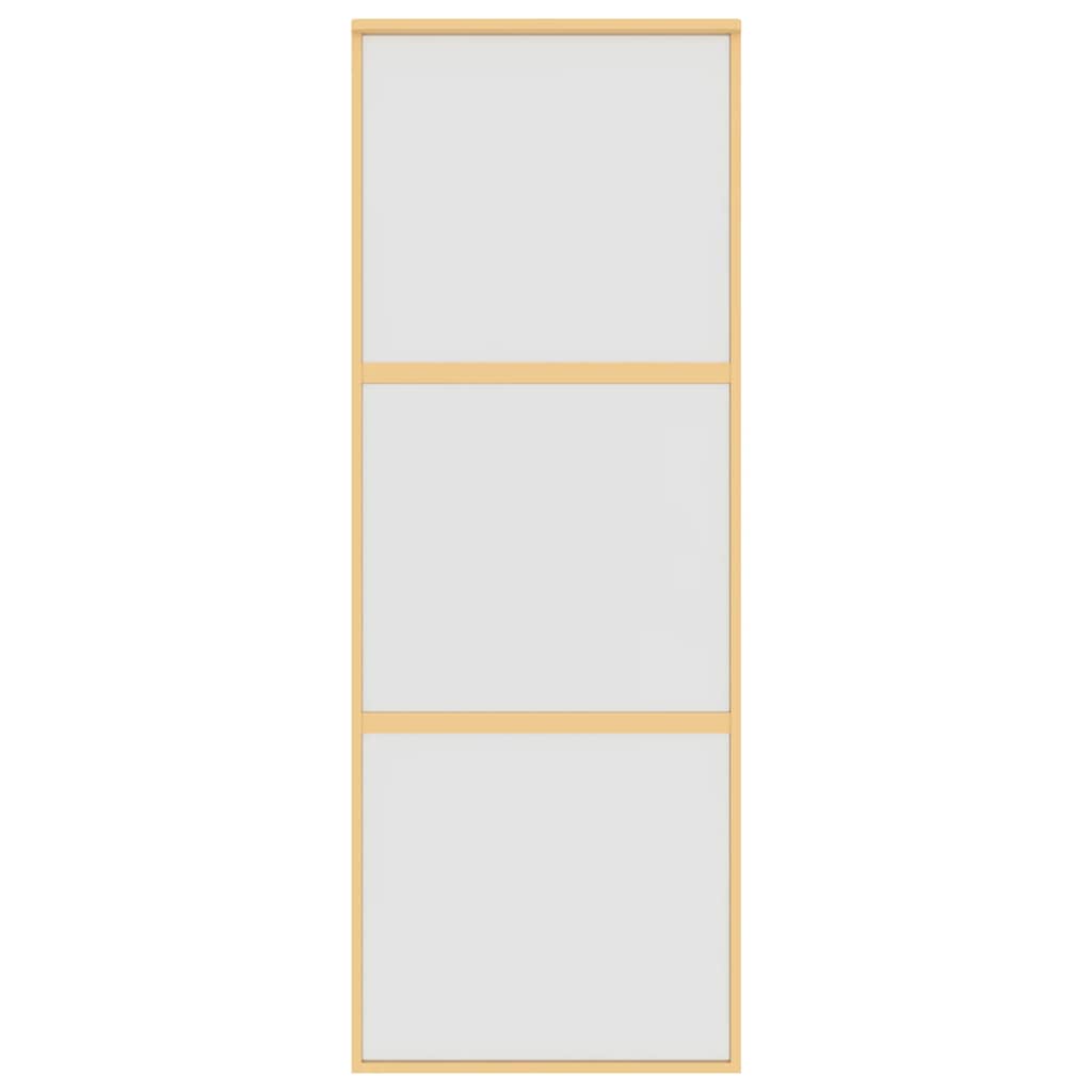 Schuifdeur 76x205 cm mat ESG-glas en aluminium goudkleurig
