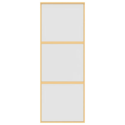 Schuifdeur 76x205 cm mat ESG-glas en aluminium goudkleurig