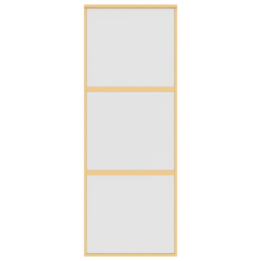 Schuifdeur 76x205 cm mat ESG-glas en aluminium goudkleurig
