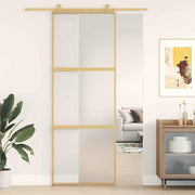 Schuifdeur 76x205 cm mat glas aluminium goudkleurig