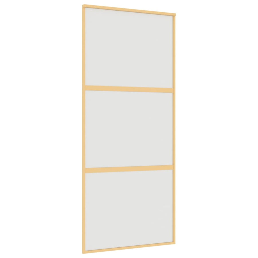 Schuifdeur 90X205 Cm Mat Esg-Glas En Aluminium Goudkleurig