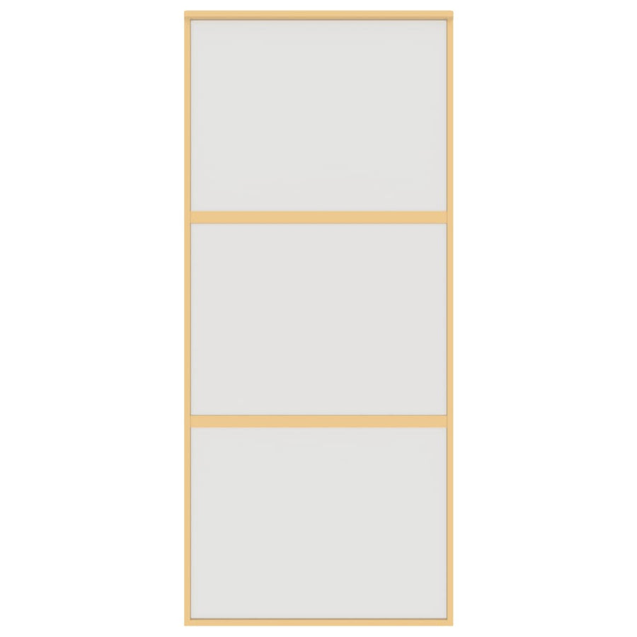 Schuifdeur 90X205 Cm Mat Esg-Glas En Aluminium Goudkleurig
