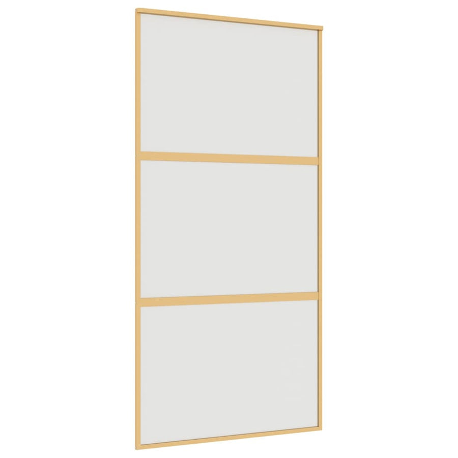 Schuifdeur 102,5X205 Cm Mat Esg-Glas En Aluminium Goudkleurig