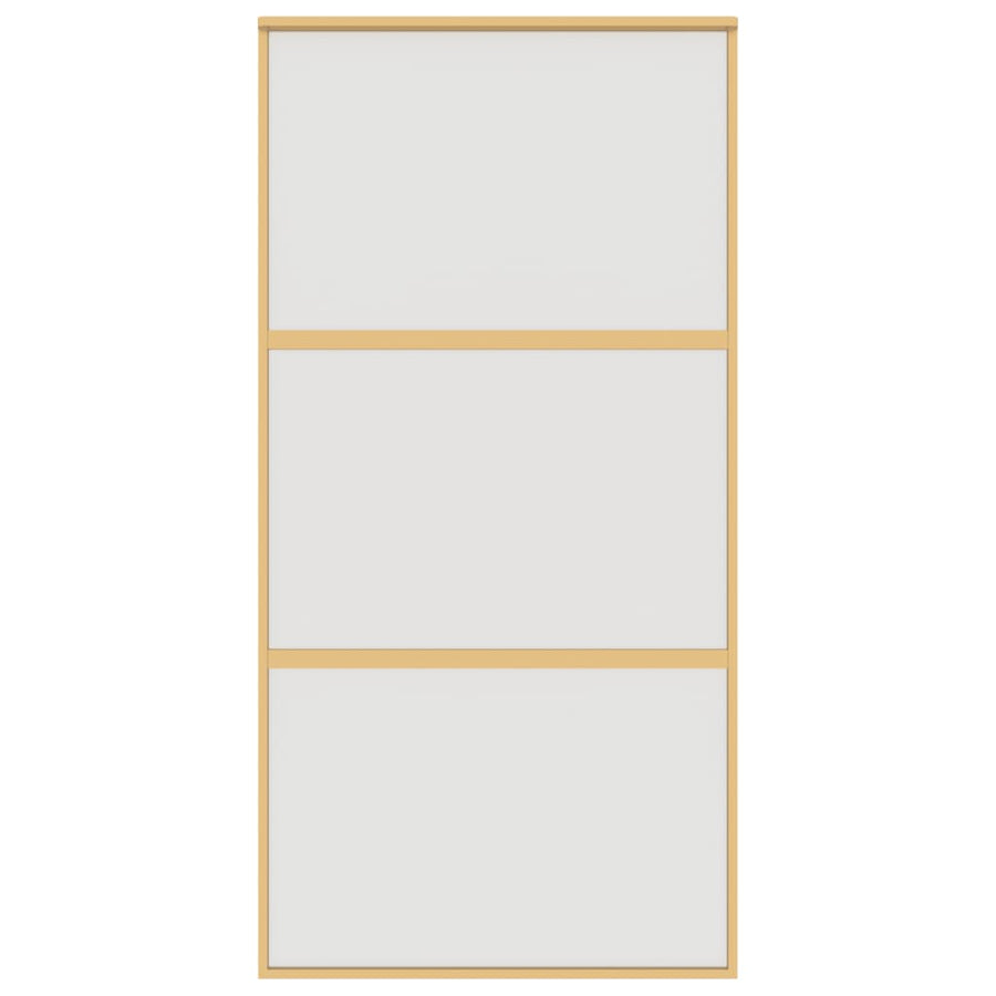 Schuifdeur 102,5X205 Cm Mat Esg-Glas En Aluminium Goudkleurig
