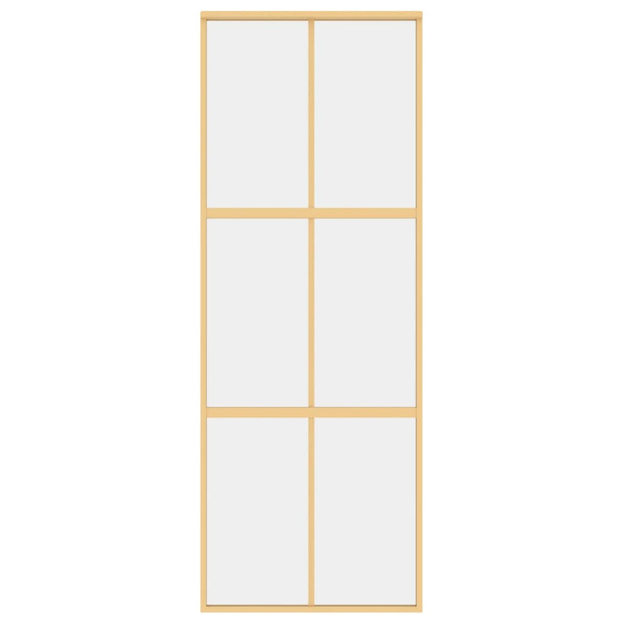 Schuifdeur 76X205 Cm Helder Esg-Glas En Aluminium Goudkleurig