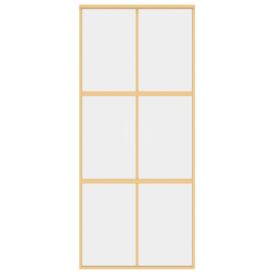 Schuifdeur 90X205 Cm Helder Esg-Glas En Aluminium Goudkleurig